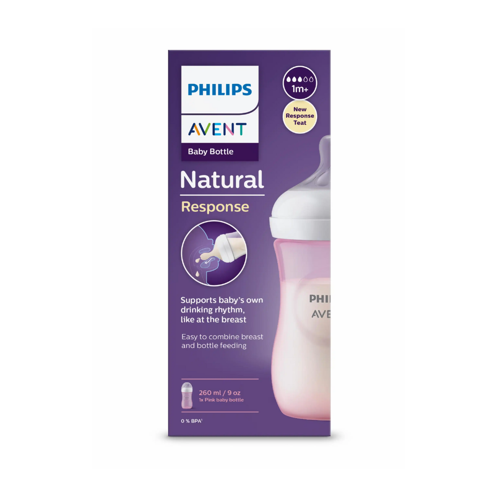 AVENT NATURAL RESPONSE PINK 260ML 1M+-1